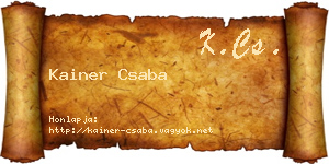 Kainer Csaba névjegykártya