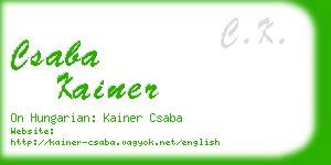 csaba kainer business card
